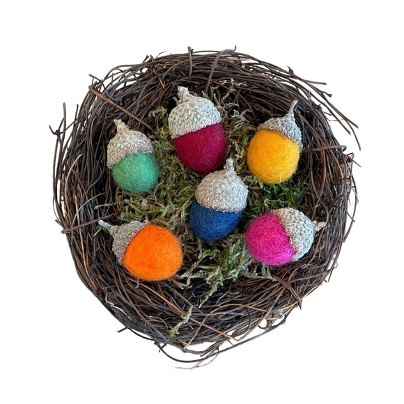Handmade Wool Acorn Decor - Picture 1 of 7